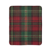 Plaid Sherpa Blanket - Cozy Red & Green Tartan Throw for Home, Holiday & Cabin Decor TK