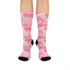 Pink Camo Valentines Cushioned Crew Socks — Unisex Socks
