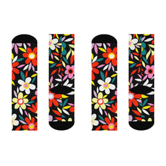 Colorful Retro Daisy Cushioned Crew Socks