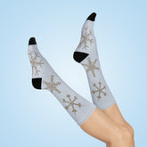 Snowflake Crew Socks — Cozy Winter Cushion Socks