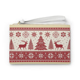 Christmas Reindeer Clutch Bag — Holiday Fair Isle Wristlet