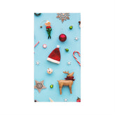 Christmas Ornament Pattern Neck Gaiter — Festive Santa Hat & Reindeer Lightweight Face Scarf