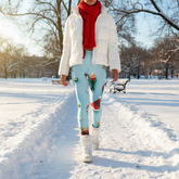 Christmas Elf Print High-Waisted Yoga Leggings