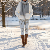 Snowflake Print High-Waisted Yoga Leggings — Winter Holiday Activewear