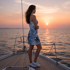 Ocean Blue Camo Inspired Women's Racerback Dress