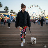 Squat-Proof High-Waisted Leggings--Retro Flowers Print