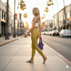 Squat-Proof High-Waisted Leggings — Warm Golden Amber 2026 Fashion Color