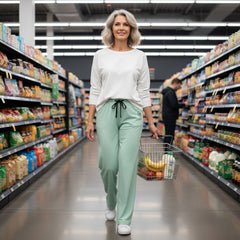 Mint Jelly (2026 Fashion Color) Lounge Pajama Pants — Women's Soft Wide-Leg Workout Lounge Pants
