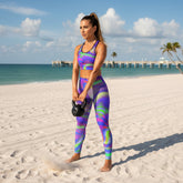 Spiral Wave Sports Bra — Colorful Abstract Activewear