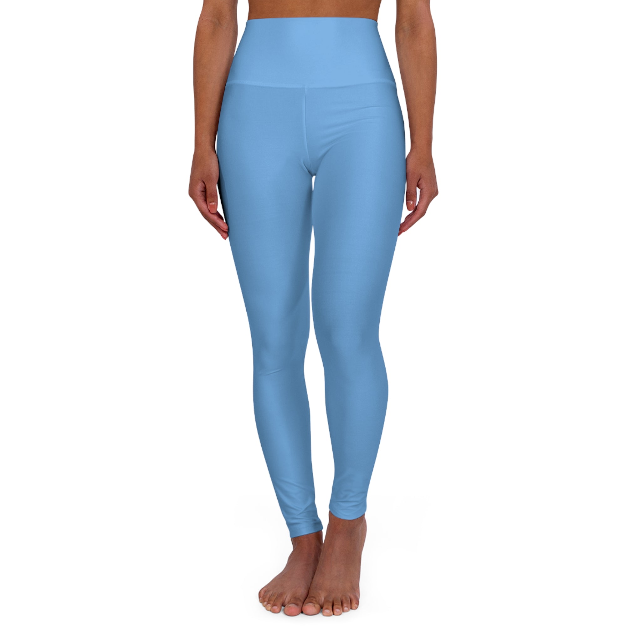 Squat-Proof High-Waisted Leggings--Sky Blue