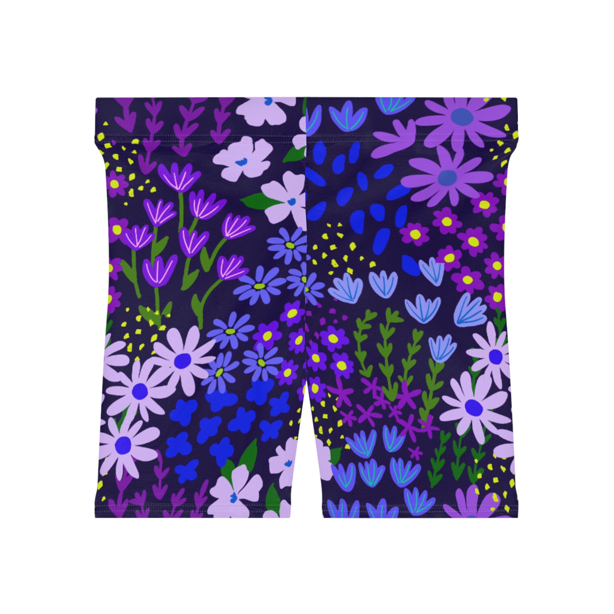 Purple Passion Workout Shorts — Purple Wildflower Print