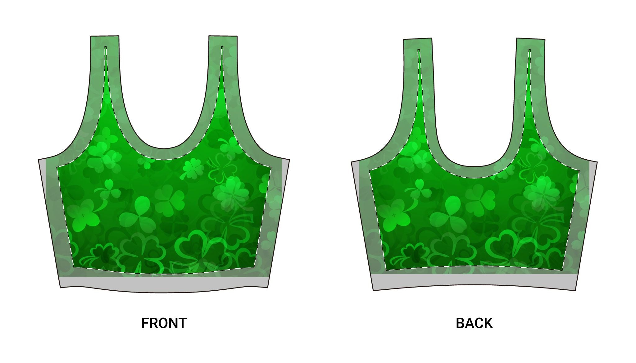 St. Patrick's Day Shamrock Sports Bra — Green Clover Athletic Crop