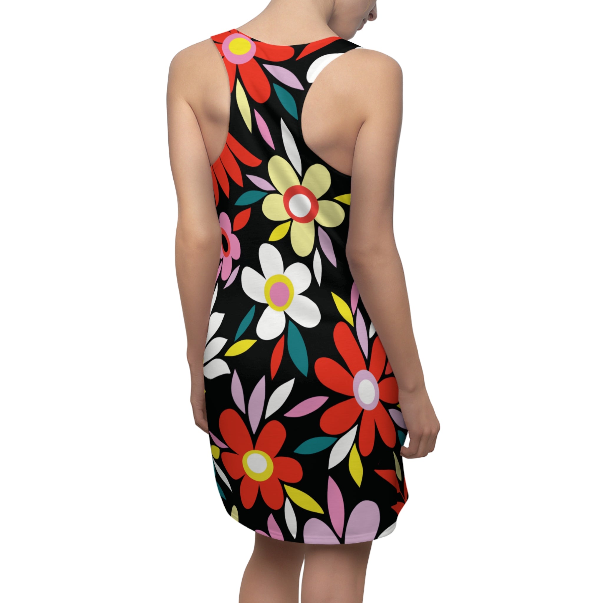 Floral Colorful Daisy Print Racerback Dress