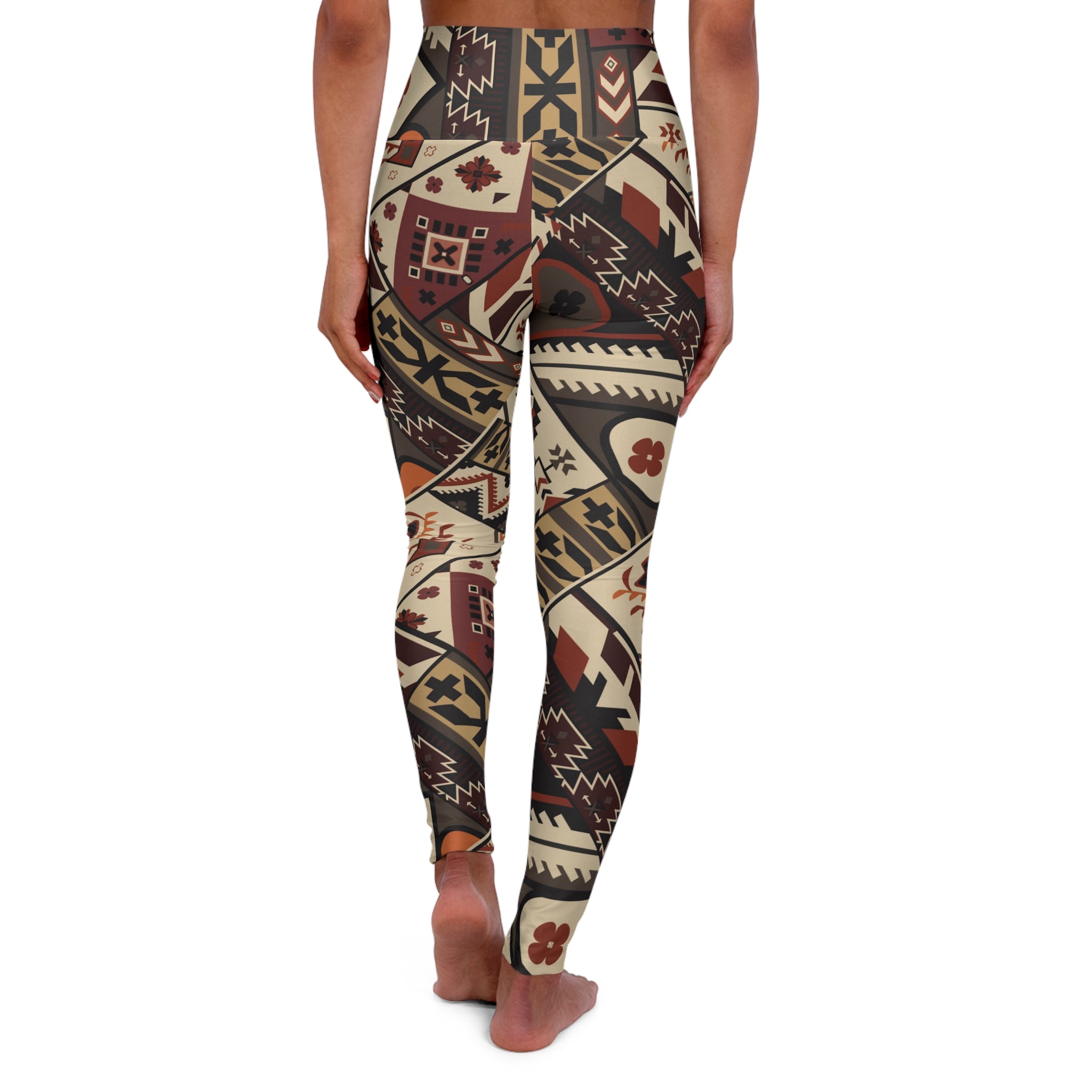 Aztec High-Waist Yoga Leggings — Tribal Boho Activewear