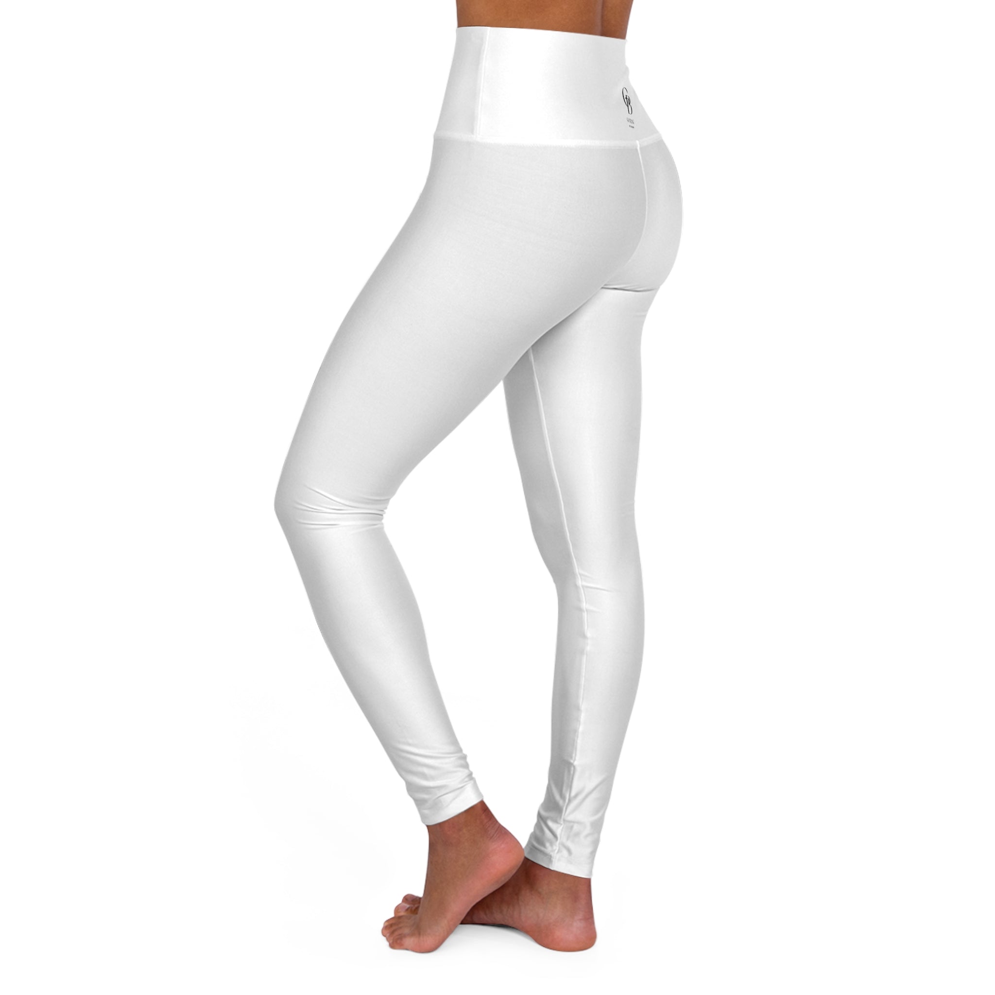 Squat-Proof High-Waisted Leggings -Pearl White