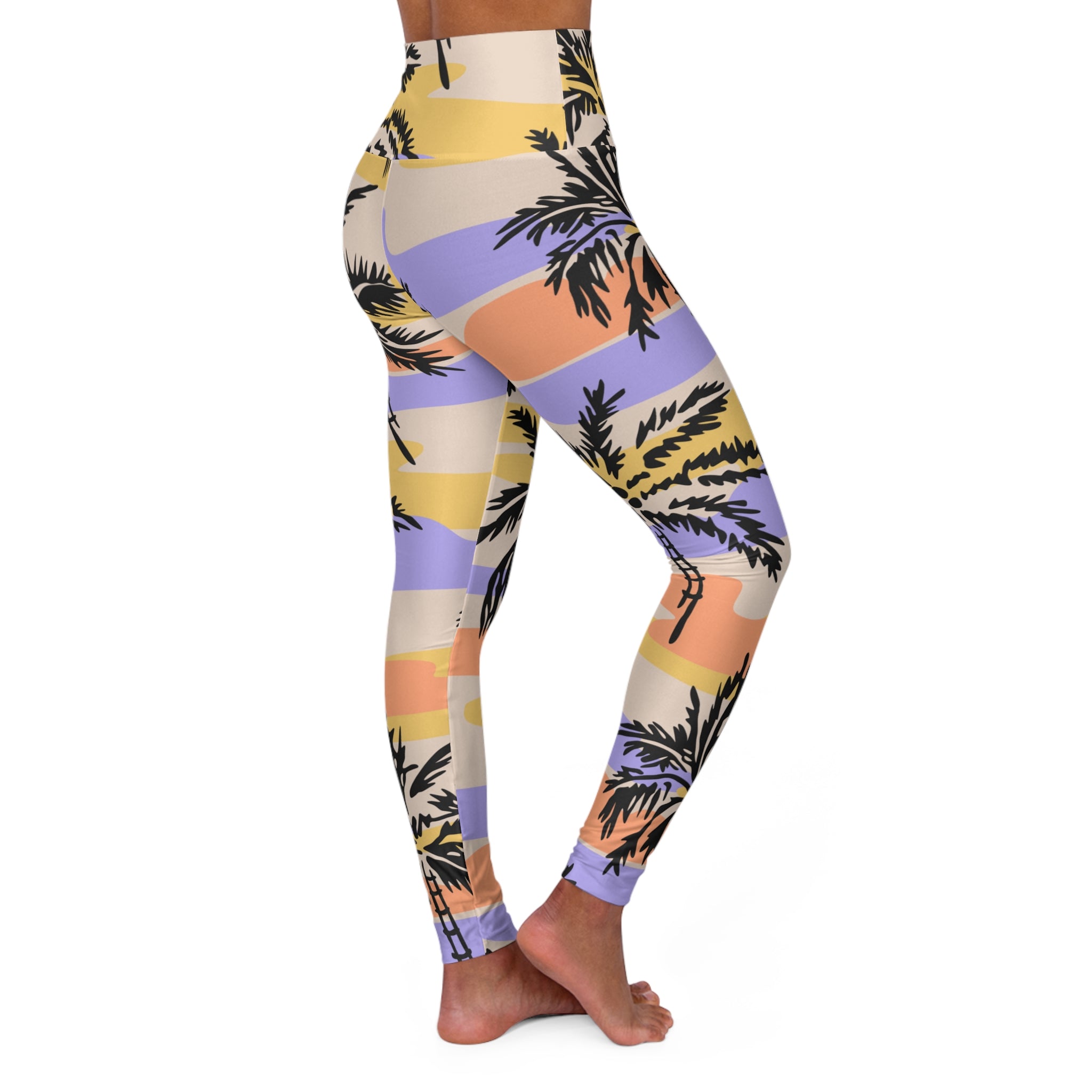 Sunset Palms High-Waist Yoga Leggings — Tropical Beach