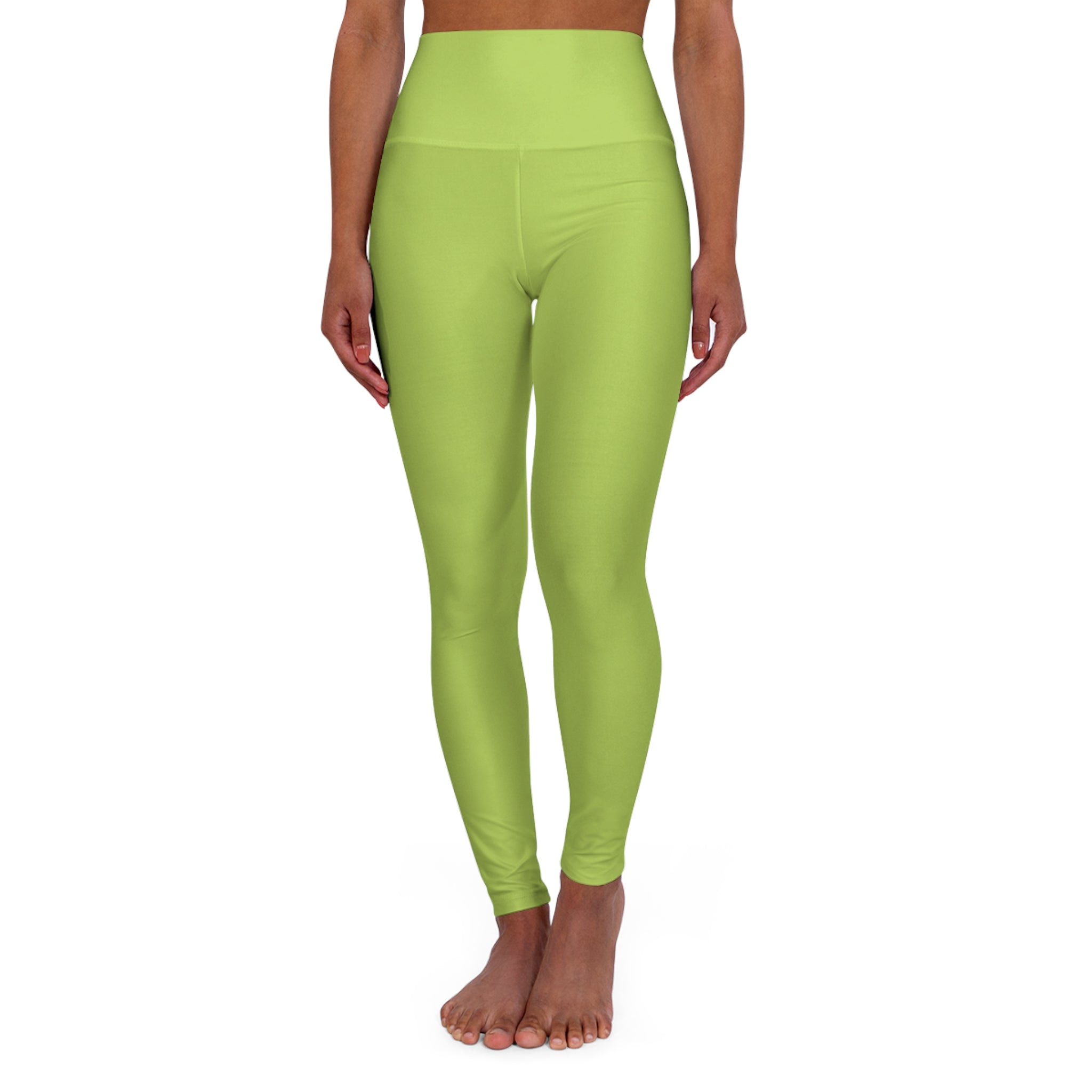 Squat-Proof High-Waisted Leggings — Green Glow 2026 Fashion Color