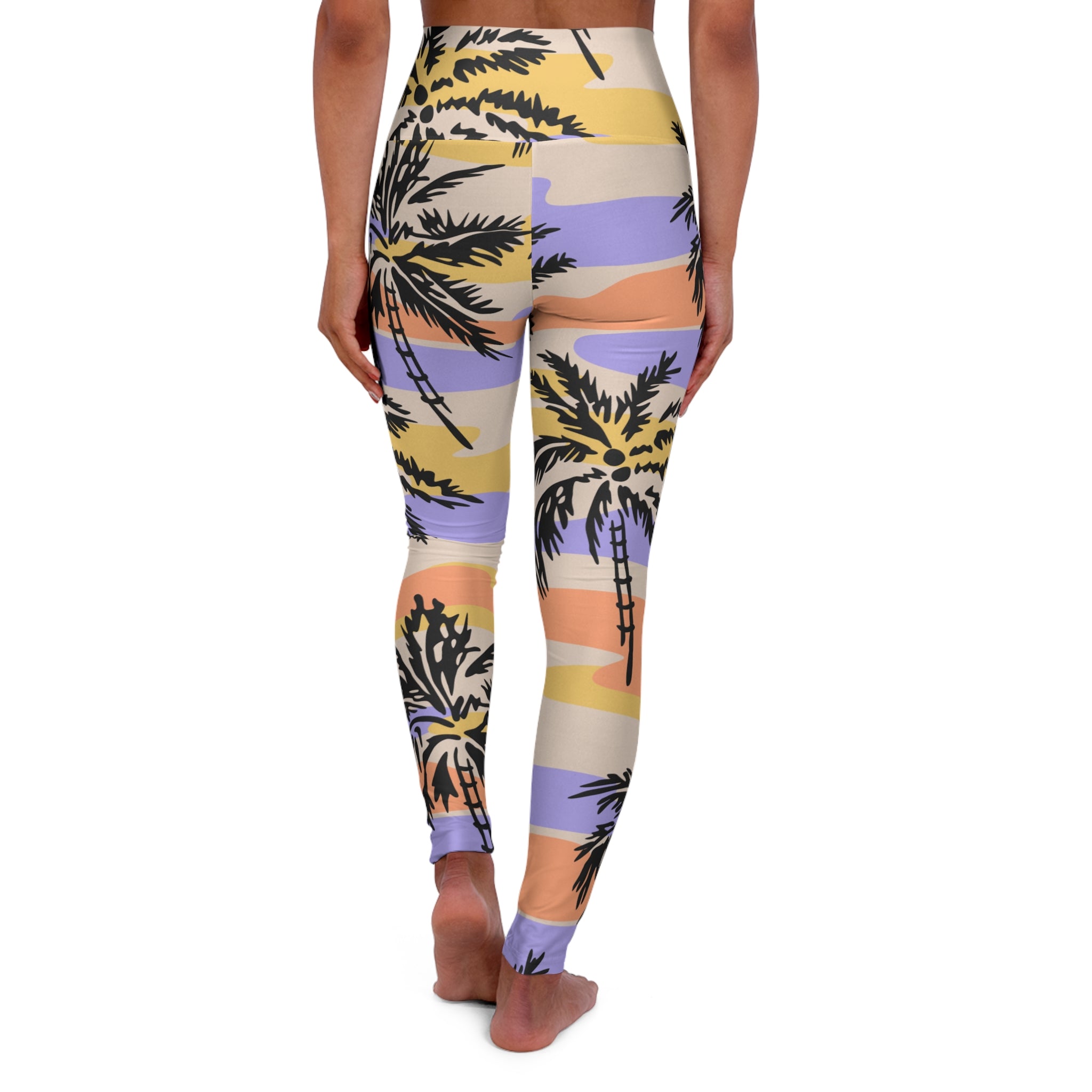 Sunset Palms High-Waist Yoga Leggings — Tropical Beach