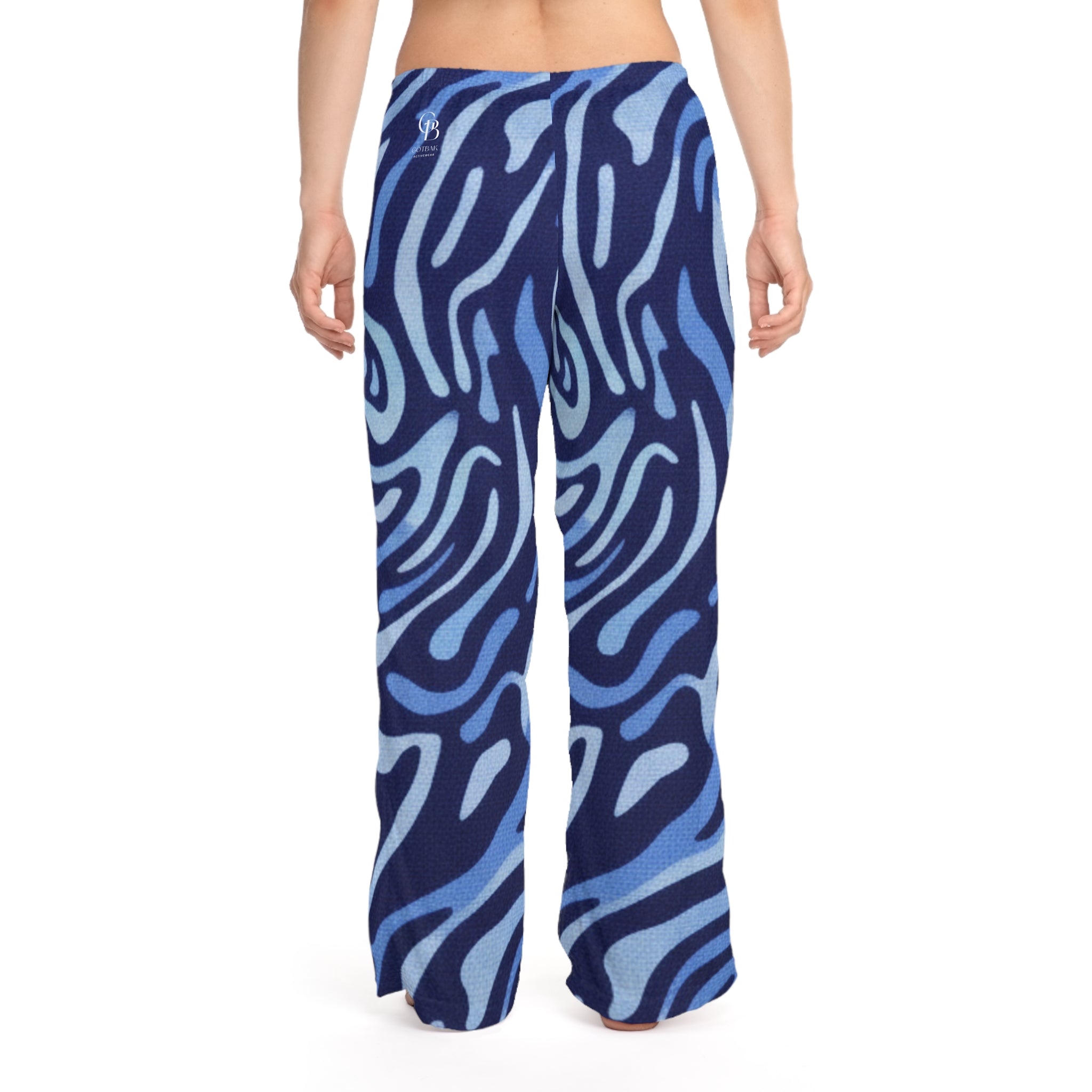Women's Blue Abstract Print Workout Pants — Cozy Lounge Pants
