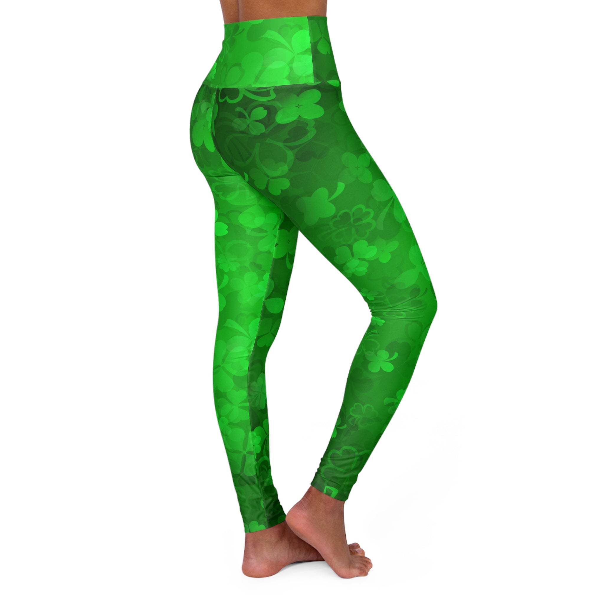 St. Patrick's Shamrock High-Waist Yoga Leggings
