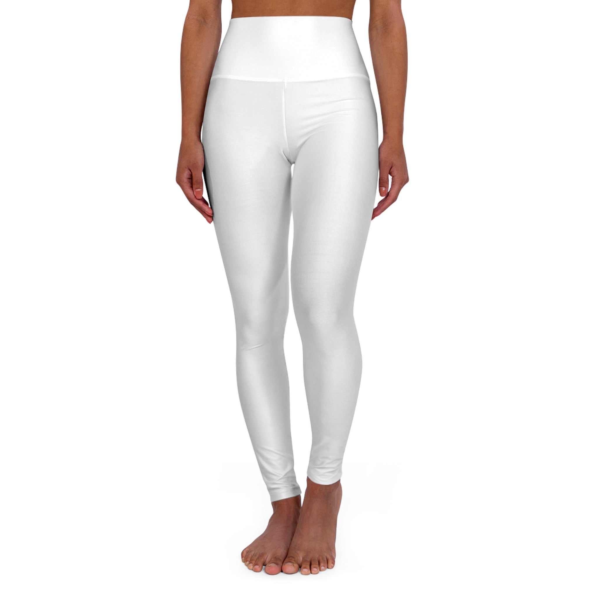 Squat-Proof High-Waisted Leggings -Pearl White