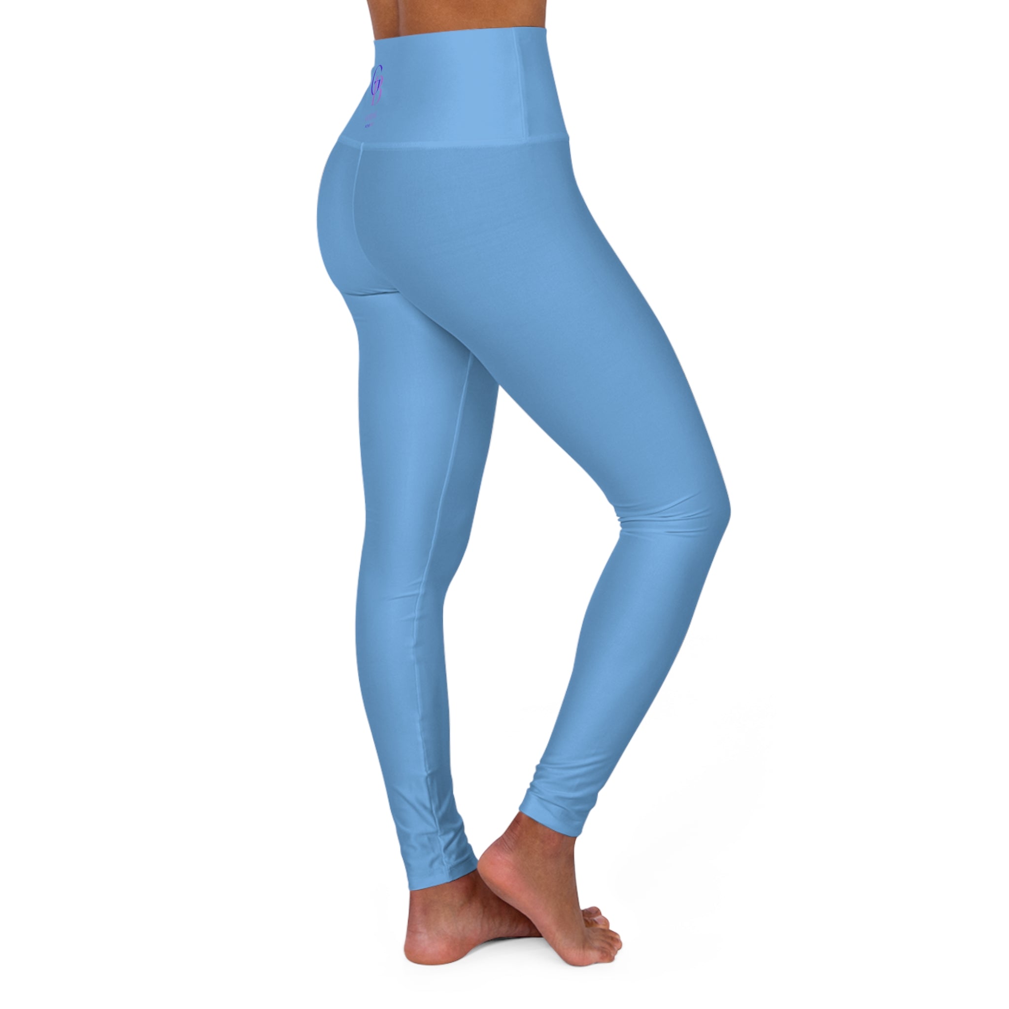 Squat-Proof High-Waisted Leggings--Sky Blue