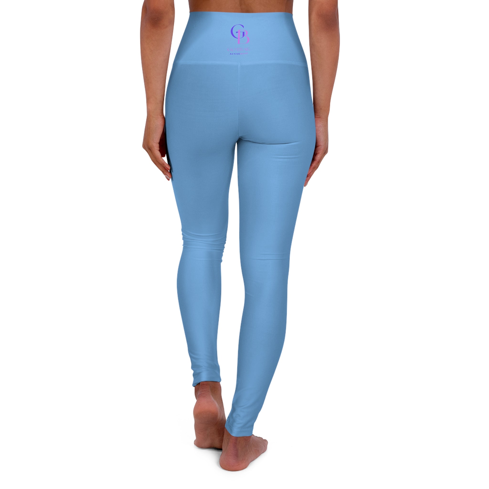 Squat-Proof High-Waisted Leggings--Sky Blue