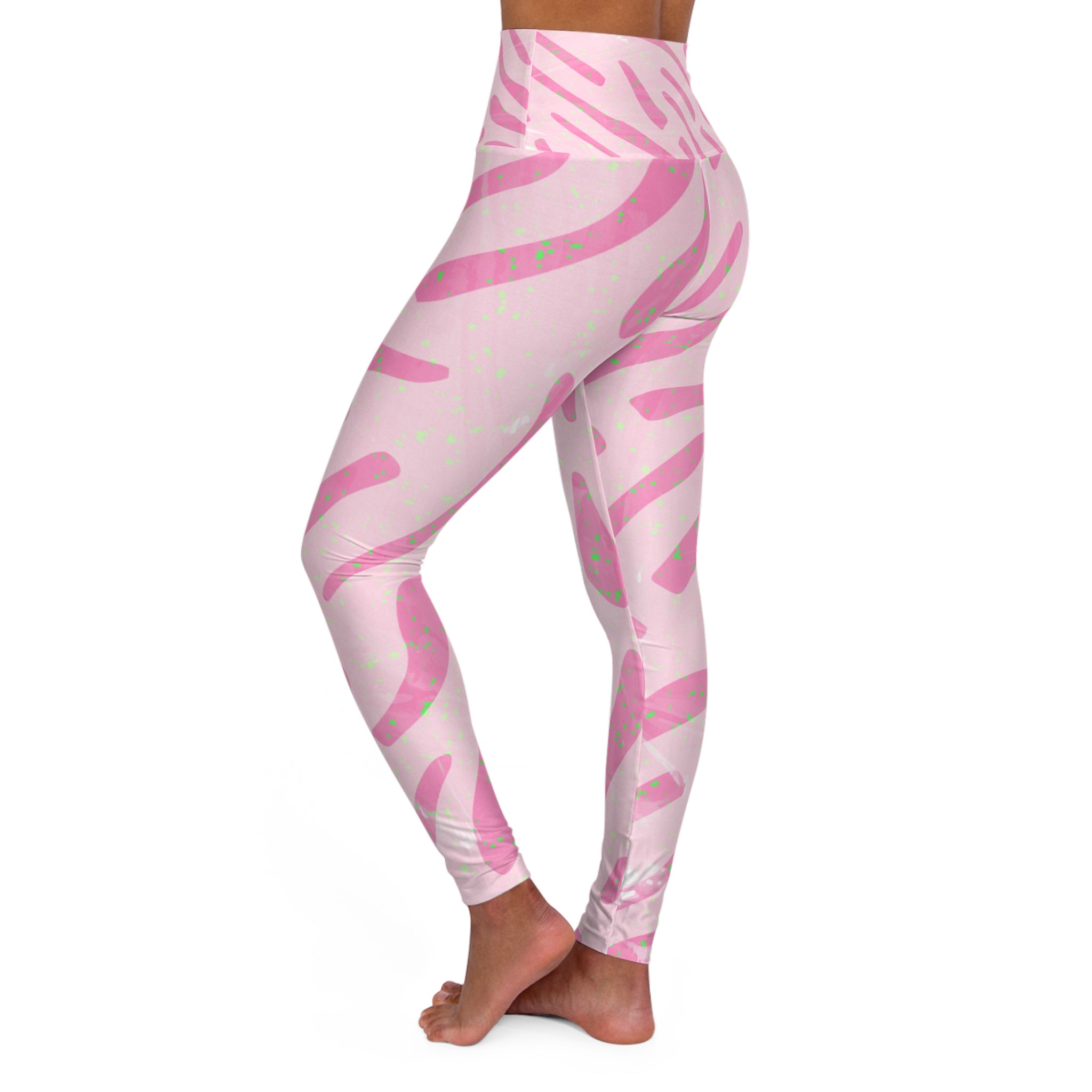 Squat-Proof High-Waisted Leggings-Palm Beach Party Print
