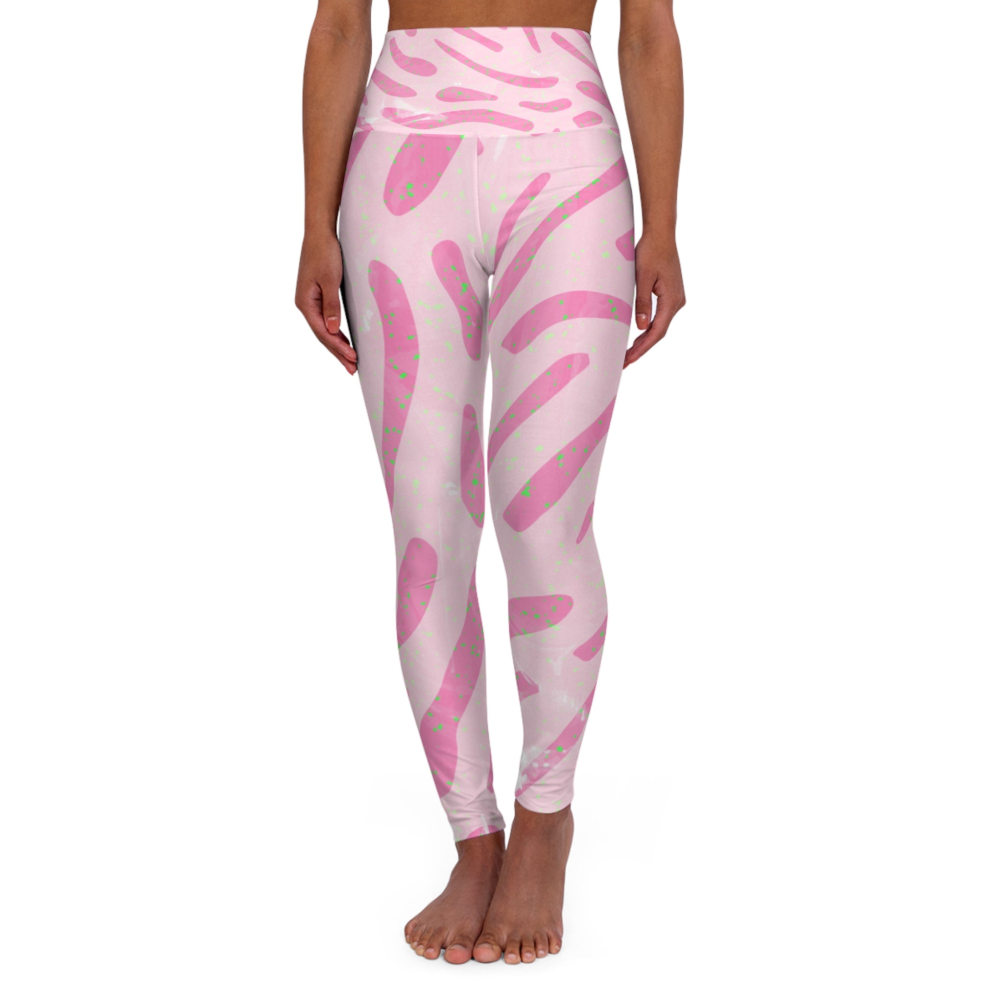 Squat-Proof High-Waisted Leggings-Palm Beach Party Print