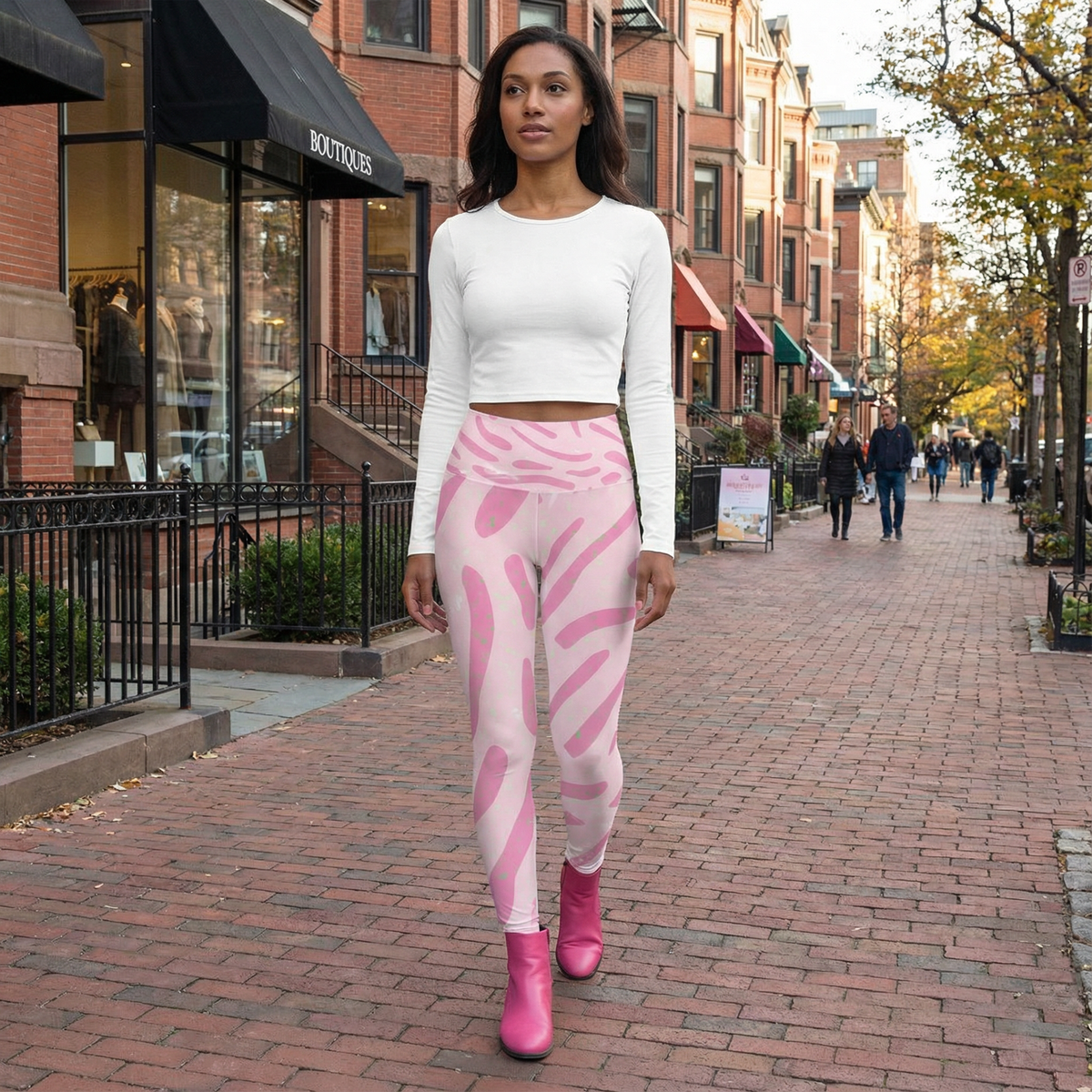 Squat-Proof High-Waisted Leggings-Palm Beach Party Print