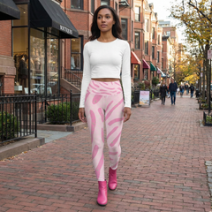 Squat-Proof High-Waisted Leggings-Palm Beach Party Print
