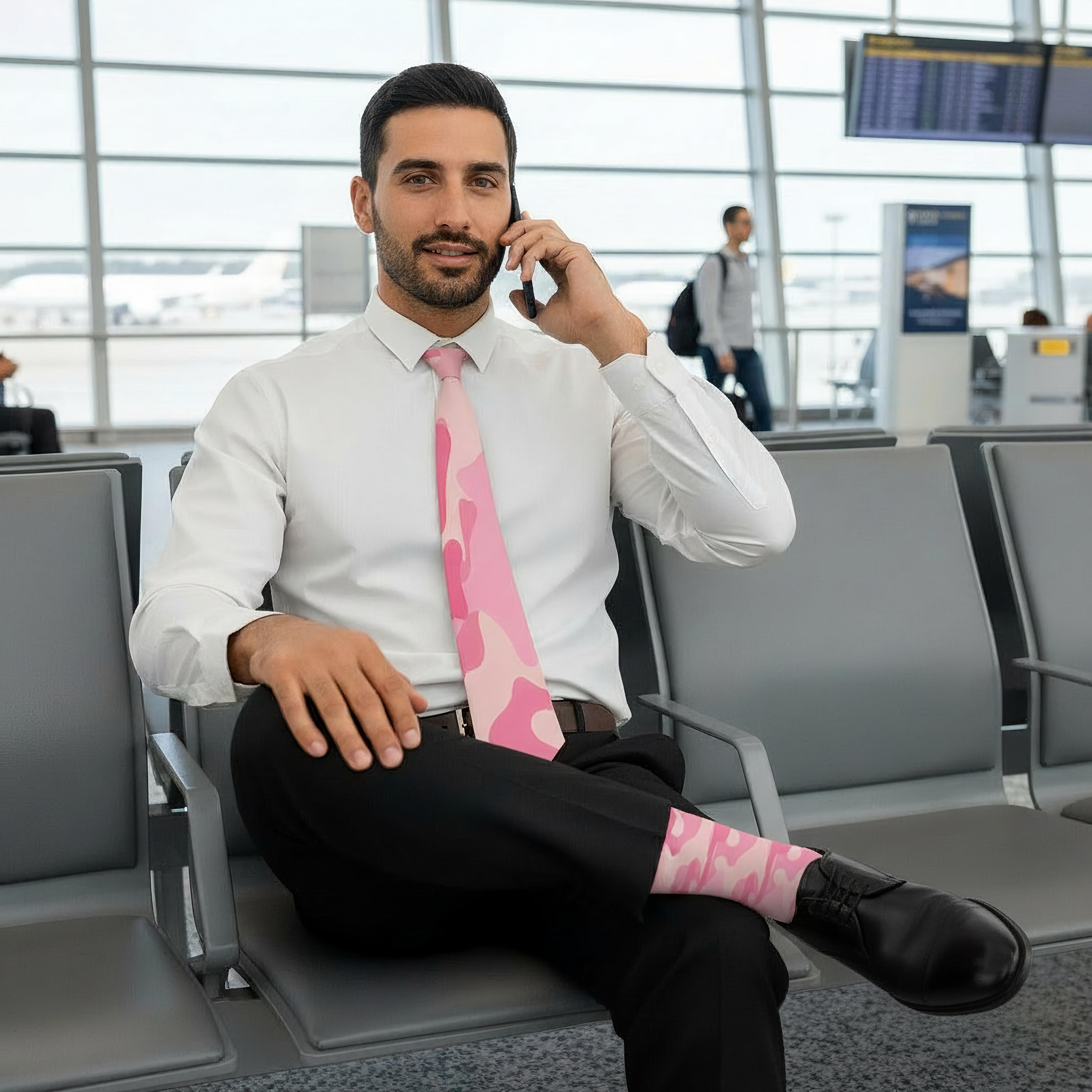 Pink Camo Valentines Cushioned Crew Socks — Unisex Socks