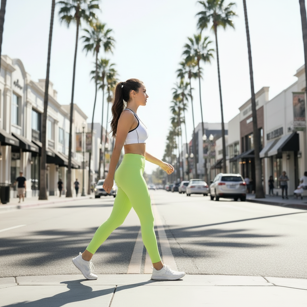 Squat-Proof High-Waisted Leggings — Green Glow 2026 Fashion Color