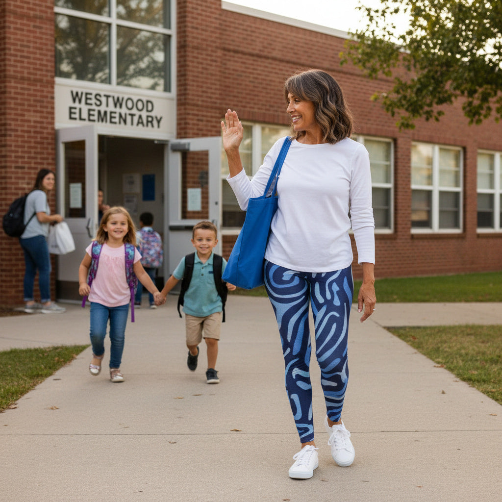 Squat-Proof High-Waisted Leggings — Deep Sea Mix