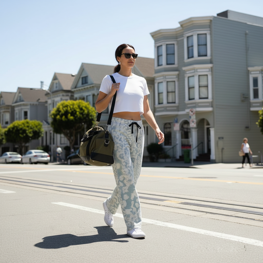 Cozy Seafoam Animal-Abstract Workout Pants — Women's Lounge Pants