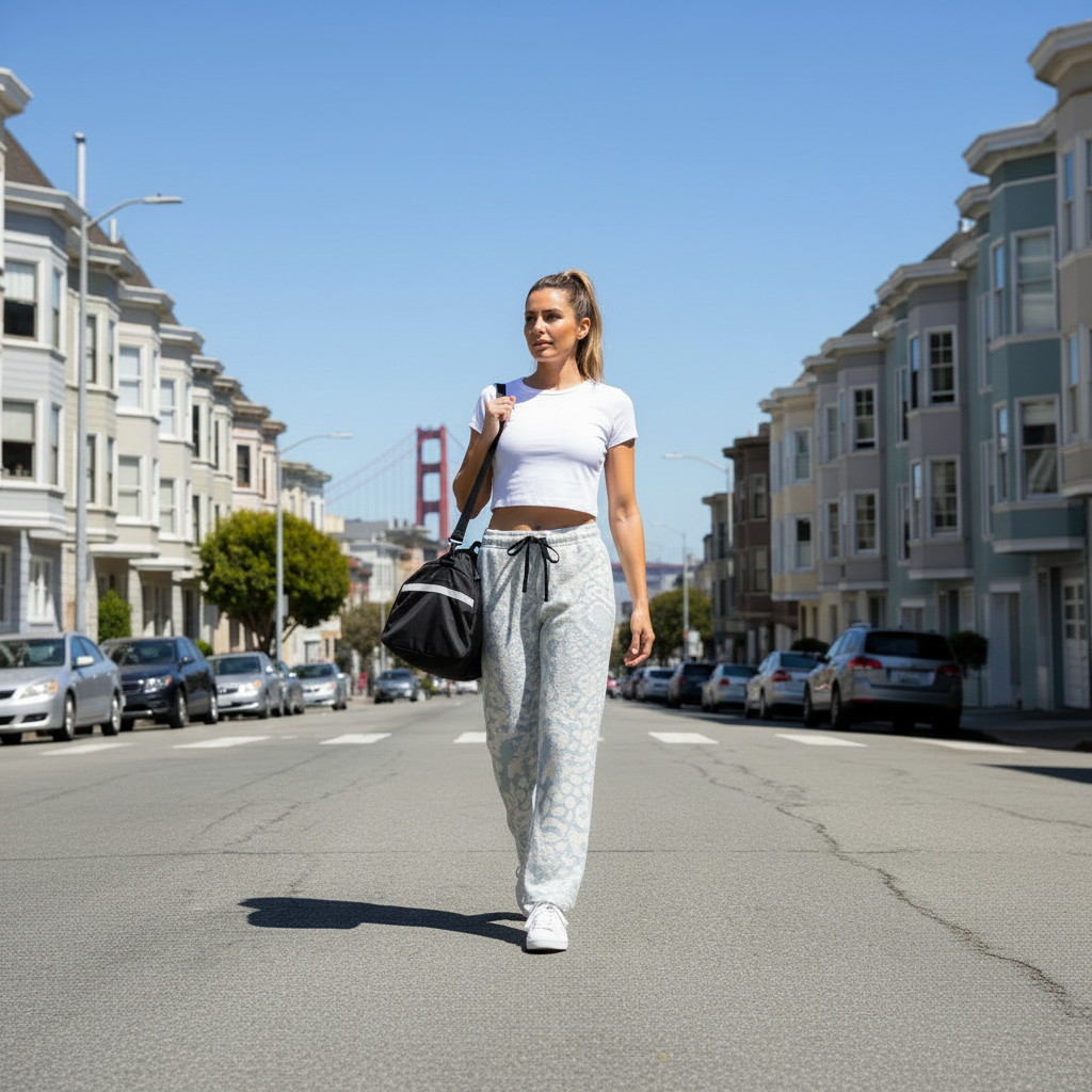 Cozy Seafoam Animal-Abstract Workout Pants — Women's Lounge Pants