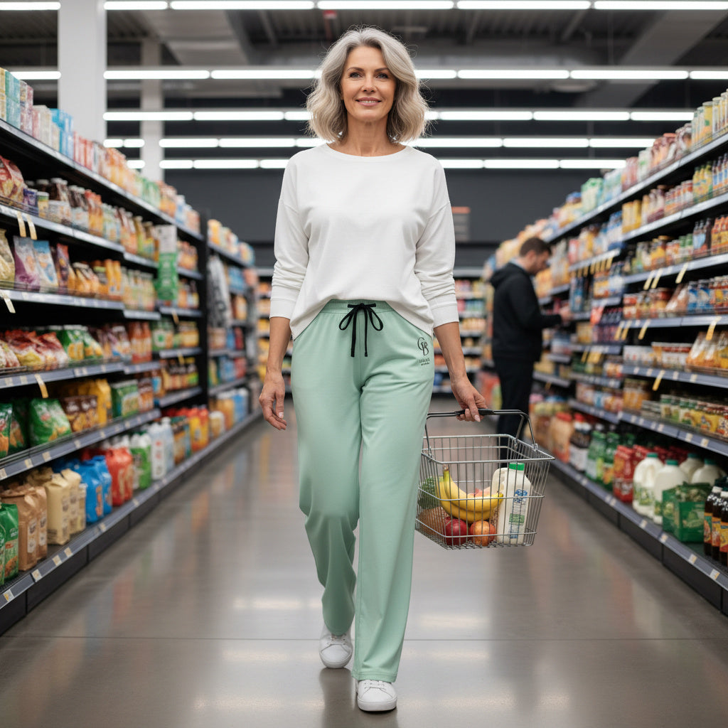 Mint Jelly (2026 Fashion Color) Lounge Pajama Pants — Women's Soft Wide-Leg Workout Lounge Pants
