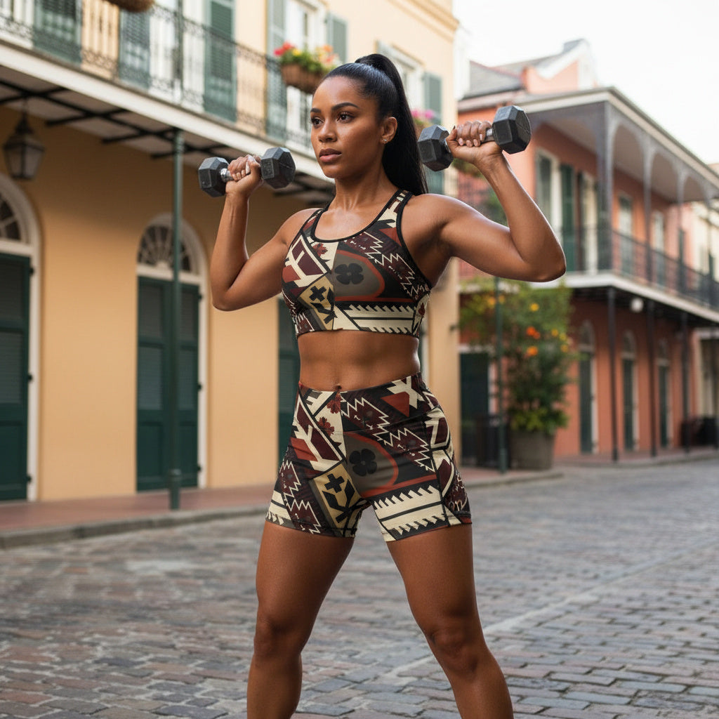 Southwestern Aztec Pattern Women's Workout Shorts