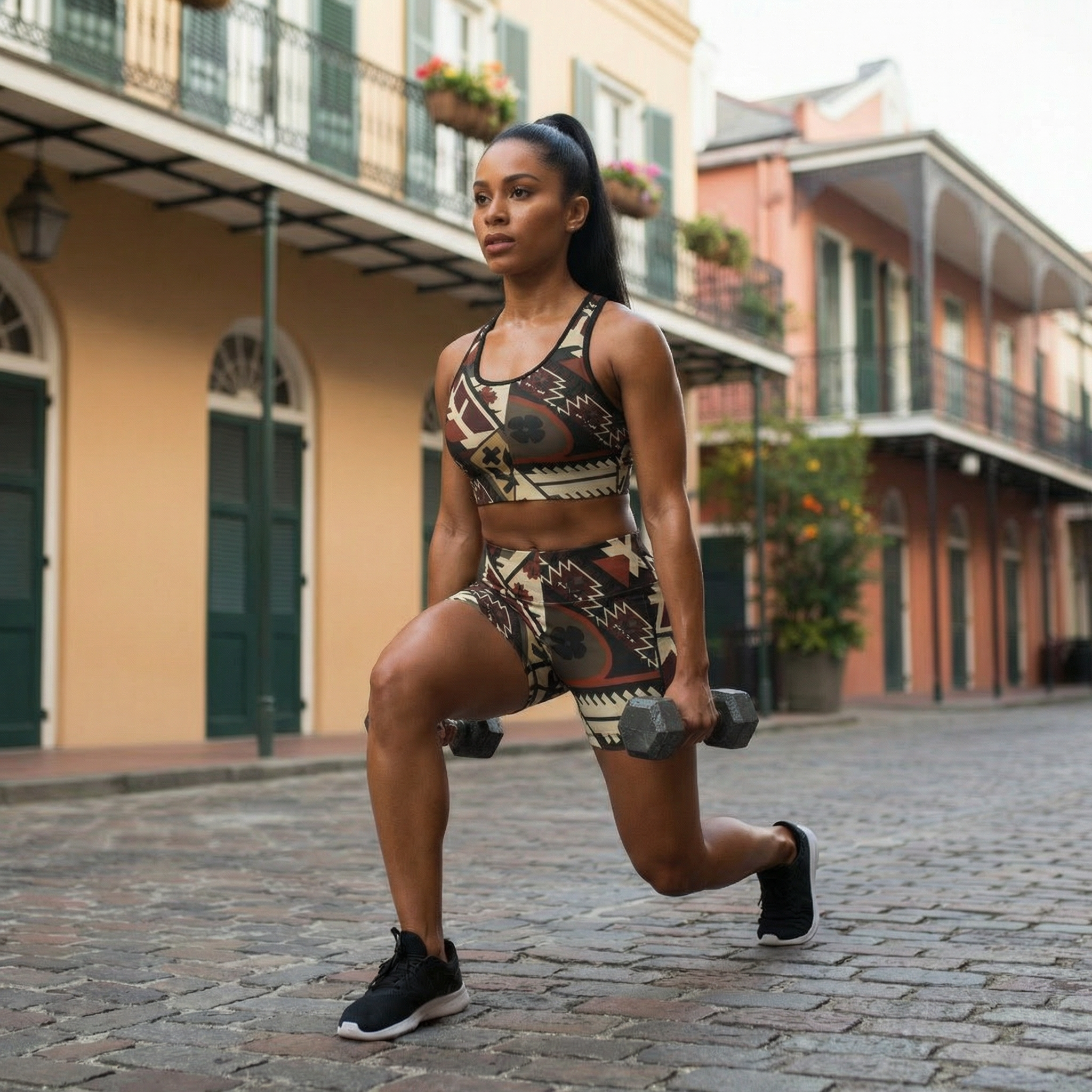 Southwestern Aztec Pattern Women's Workout Shorts