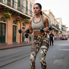Aztec High-Waist Yoga Leggings — Tribal Boho Activewear