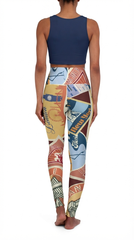 Squat-Proof High-Waisted Leggings-Bon Voyage Travel Patch Print