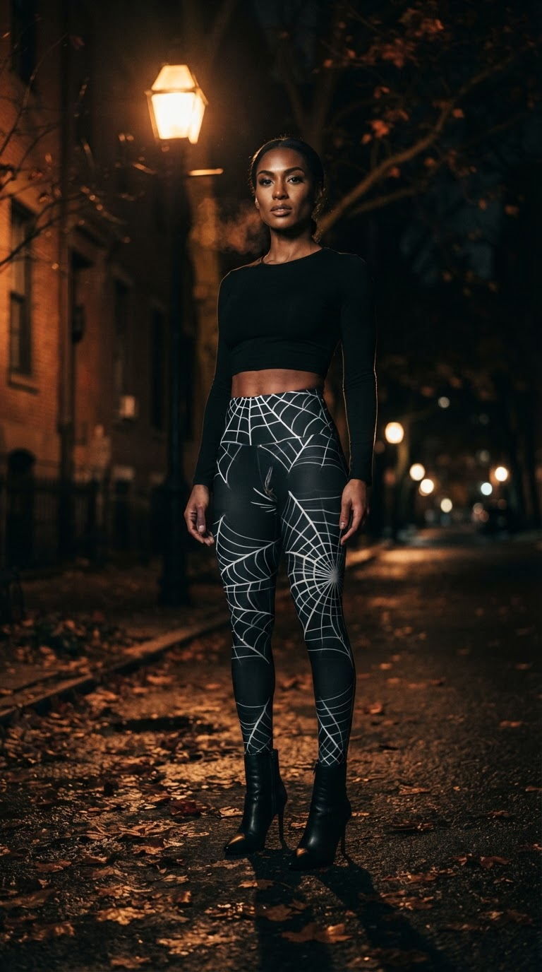 Spider Web Halloween Leggings — Obsidian Web
