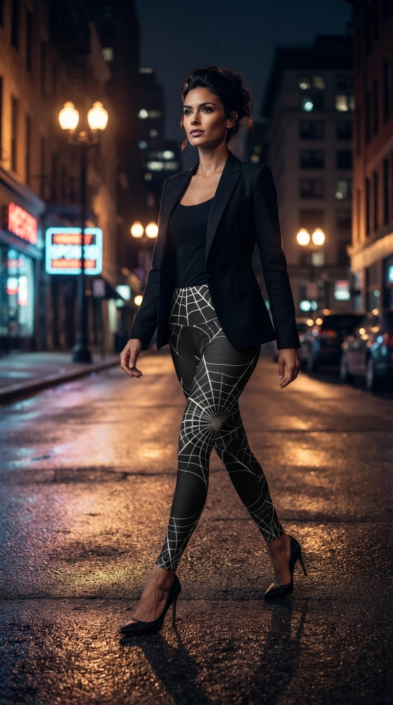 Spider Web Halloween Leggings — Obsidian Web