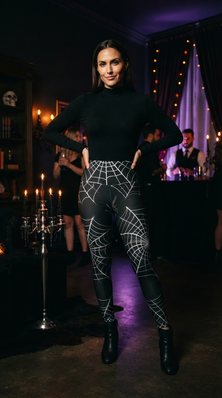 Spider Web Halloween Leggings — Obsidian Web