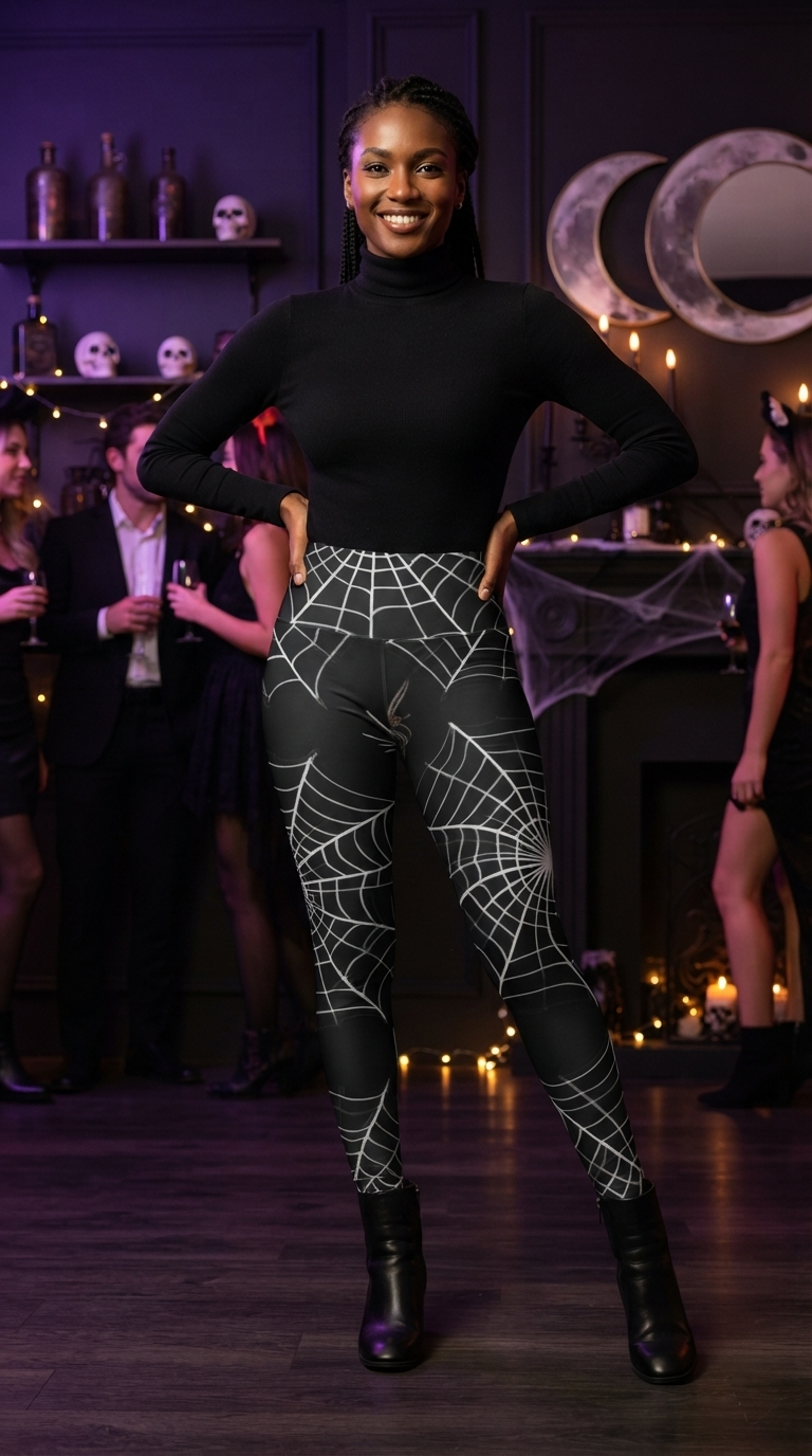Spider Web Halloween Leggings — Obsidian Web