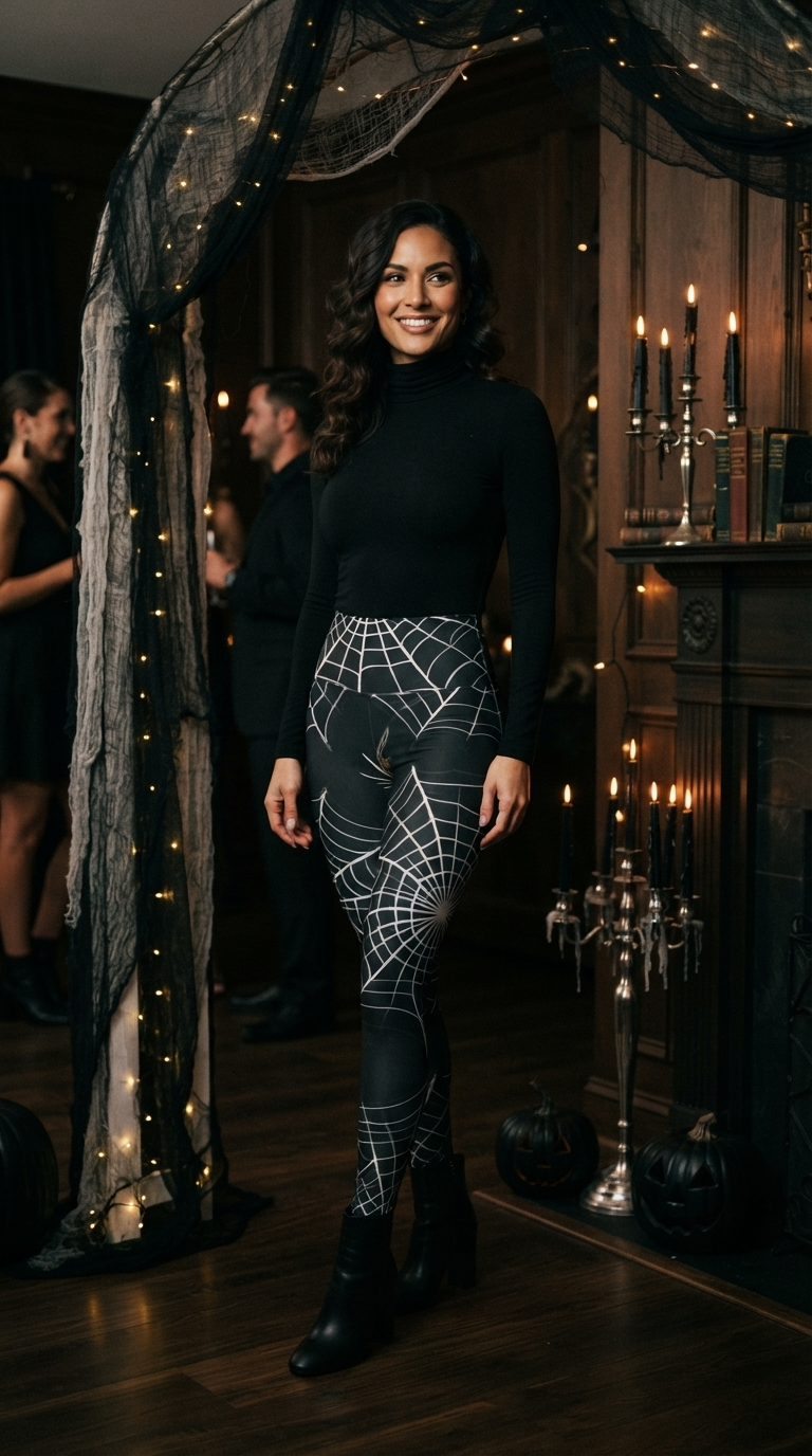 Spider Web Halloween Leggings — Obsidian Web