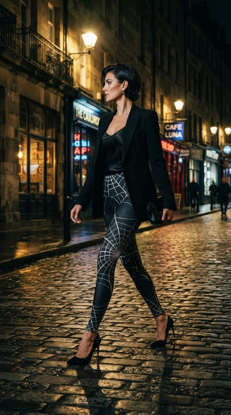 Spider Web Halloween Leggings — Obsidian Web