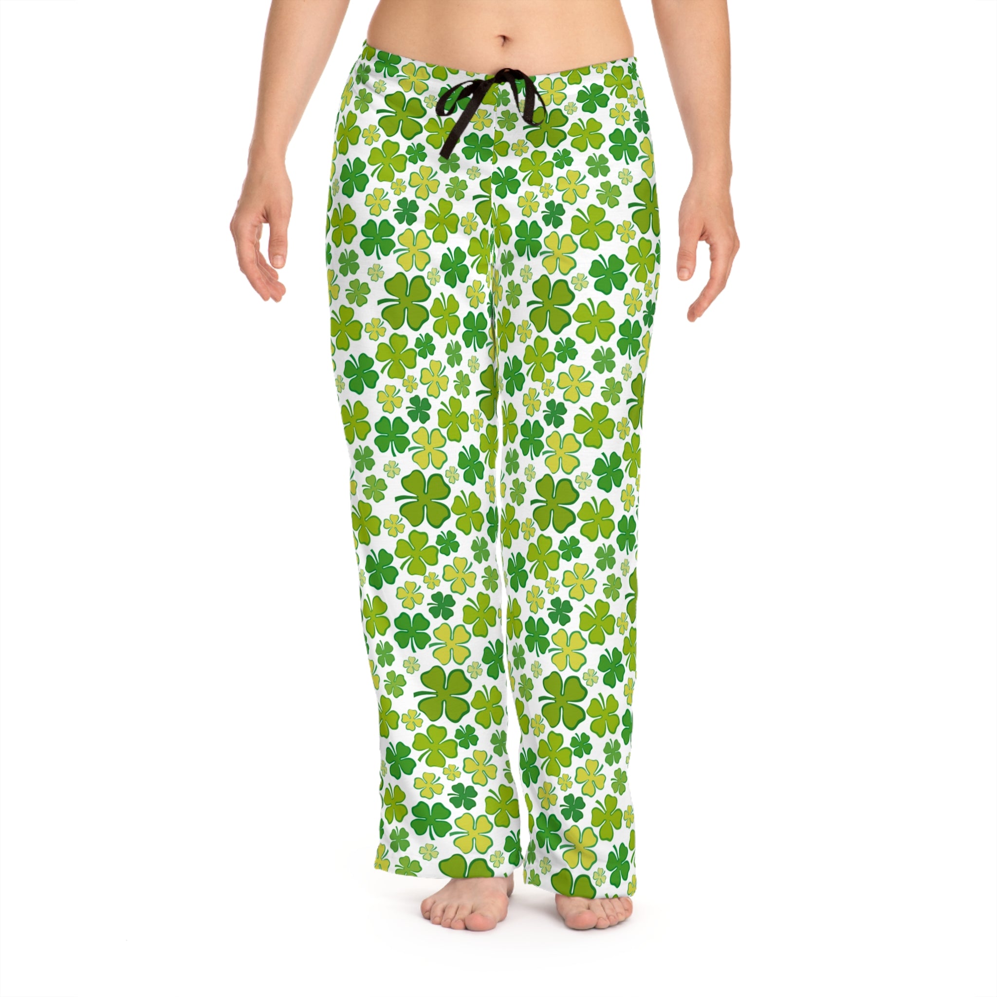 Women's Shamrock Pajama Pants — Green Clover Lounge Sleepwear for St. Patrick's Day