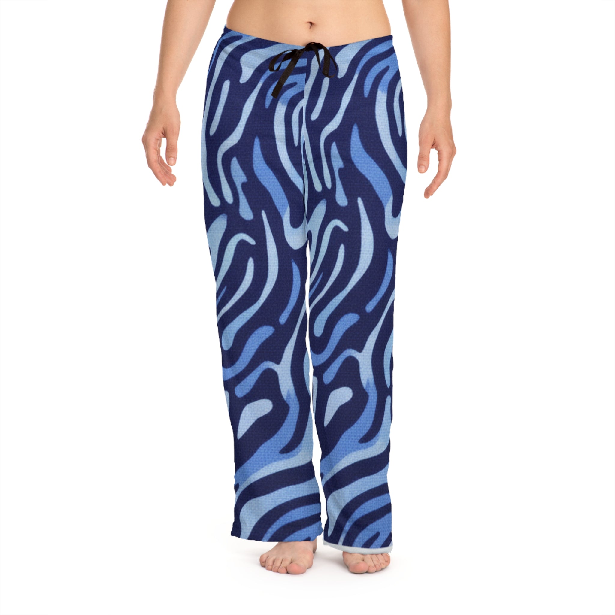 Women's Blue Abstract Print Workout Pants — Cozy Lounge Pants