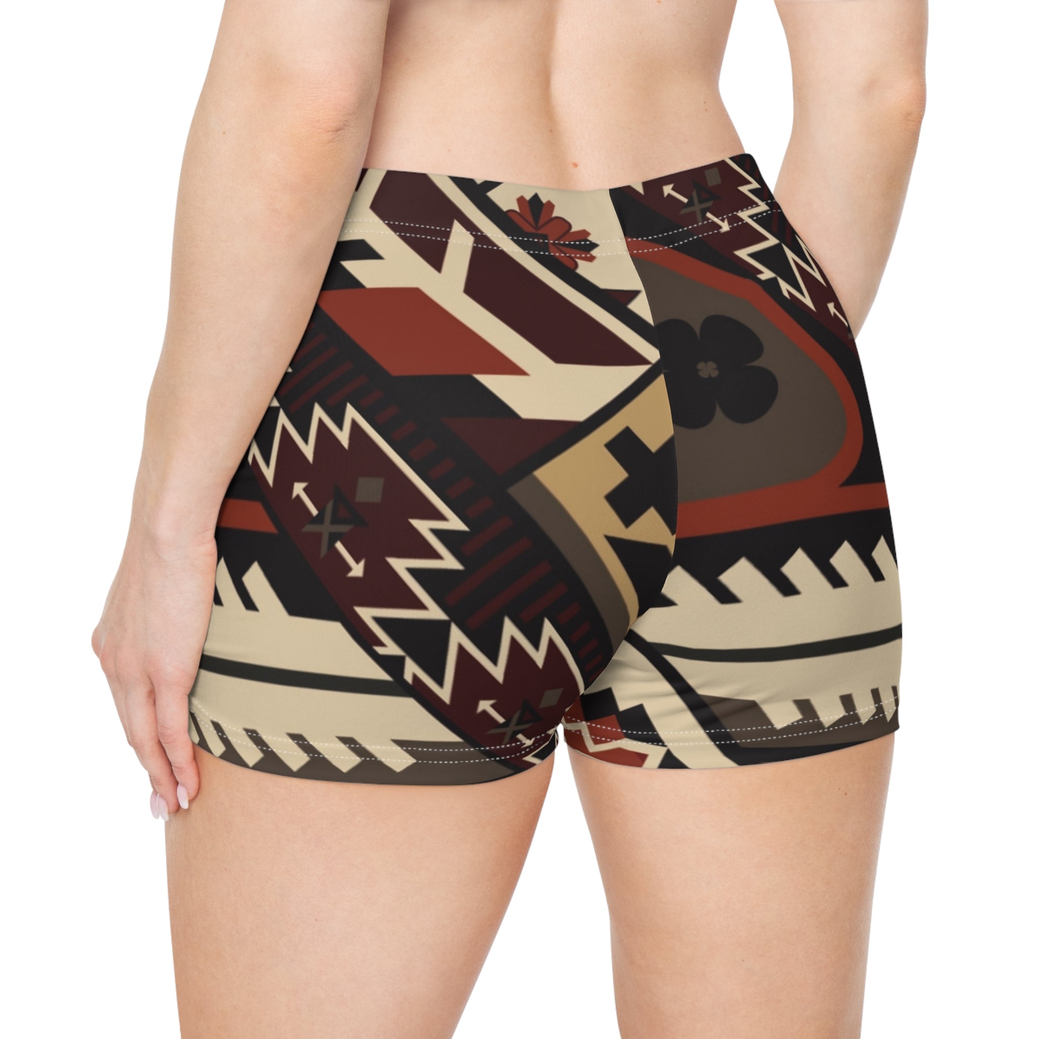 Southwestern Aztec Pattern Women's Workout Shorts
